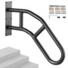 VEVOR 74 cm 29 inch Carbon Steel Wall Mounted Handrails for 1 3 Outdoor Steps   Safety Railings with 530 lbs Load Capacity