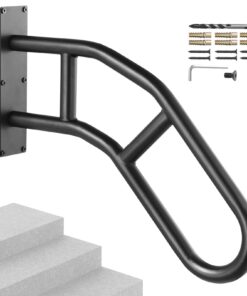 VEVOR 74 cm (29 inch) Carbon Steel Wall-Mounted Handrails for 1-3 Outdoor Steps - Safety Railings with 530 lbs Load Capacity