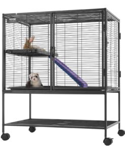 VEVOR Rolling Metal Small Animal Cage with Tray and Ramp - 2-Tier