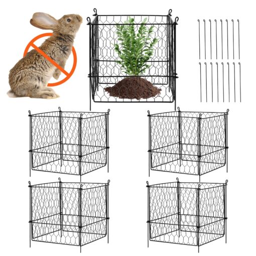 VEVOR 5 Pack Metal Plant Protector Cage 34cm x 34cm 134 x 134 for Garden and Climbing Plants