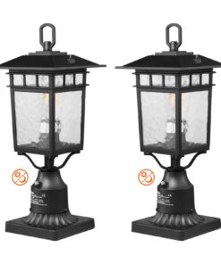 VEVOR 2 Pack Outdoor Lamp Post Light with Dusk-to-Dawn Sensor