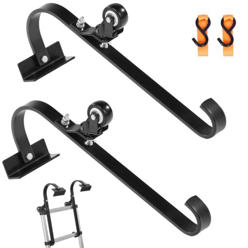 VEVOR Roof Ladder Hook Stabilizer 2 Pack with Swivel Wheels and Steel Construction