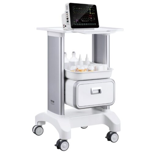 VEVOR 2 Tier Medical Lab Cart with Drawer and Tray