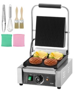 VEVOR komerciālais elektriskais Panini preses grils ar 22,8x22,8 cm (9x9 collas) emaljas plāksni