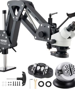 VEVOR Jewelry Microscope with Adjustable Stand and LED Ring Light