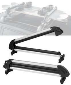 VEVOR Universal Ski & Snowboard Roof Rack with Lock - Holds 6 Skis or 4 Snowboards