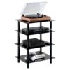 VEVOR 4 Tier Adjustable AV Media Stand with Tempered Glass Shelves