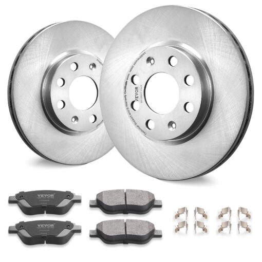 VEVOR Ceramic Front Brake Rotor and Pad Kit for Vauxhall Adam Corsa D Box Hatchback 257mm 101 Rotors