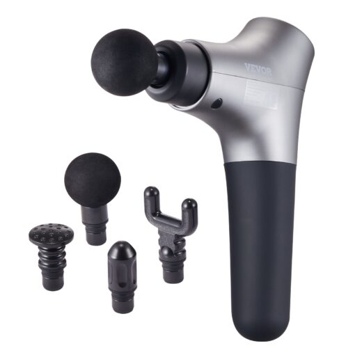 VEVOR Deep Tissue Massage Gun with 6 Speeds and 4 Heads 10mm Amplitude