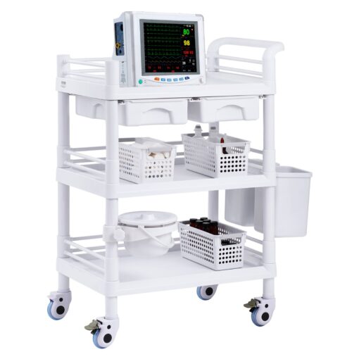 VEVOR Mobile Medical Lab Cart with 3 Tiers