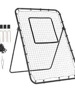 VEVOR Adjustable Baseball and Softball Rebounder Net 1.2 x 1.8 m (4 x 6 ft) with Durable Steel Frame for Training