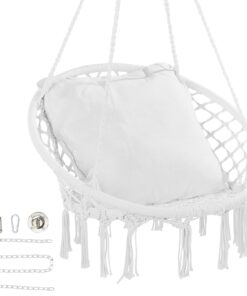 VEVOR Boho Style Indoor & Outdoor Hanging Hammock Swing Chair with Cushion