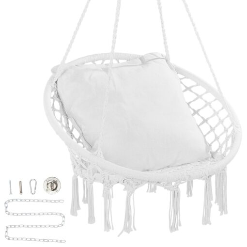 VEVOR Boho Style Indoor Outdoor Hanging Hammock Swing Chair with Cushion