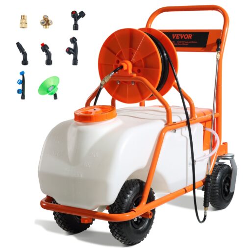 VEVOR Wheeled Battery Powered Garden Sprayer 60L 15 Gallon Capacity