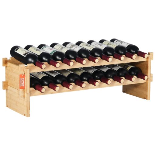 VEVOR Bamboo Wine Rack 18 Bottle Capacity