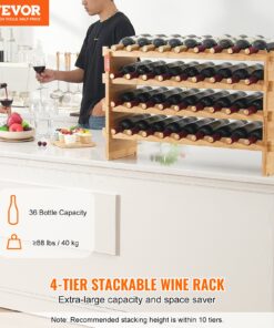 4 līmeņu stackable plaukts 36 pudelēm