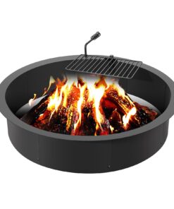 VEVOR 35 Inch (889 mm) Steel Fire Pit Ring with BBQ Grate