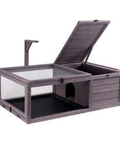 VEVOR Cedar Wood bruņurupuču biotops ar 2 telpām