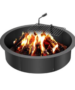 VEVOR 35 Inch (889 mm) Steel Fire Pit Ring with BBQ Grate