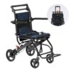 VEVOR Lightweight Aluminum Alloy Foldable Transport Wheelchair with Self Locking Brakes