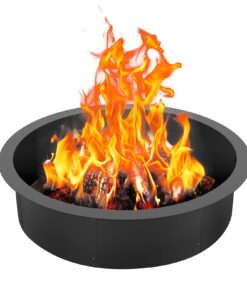 VEVOR 35 Inch (889 mm) Round Steel Fire Pit Ring Liner - Durable & Rust-Resistant Carbon Steel for DIY Campfire