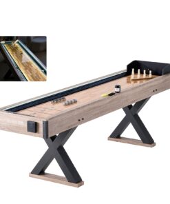 VEVOR 2.74 m (9 ft) LED Shuffleboard Table with Bowling Combo