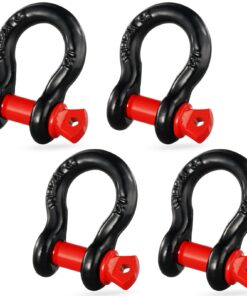 VEVOR 4 Pack 12.7 mm (1/2 inch) D Ring Shackle with 15.88 mm (5/8 inch) Screw Pin