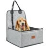 VEVOR Gray Dog Booster Car Seat for Small Dogs up to 12 kg 26 lbs with Safety and Comfort Features