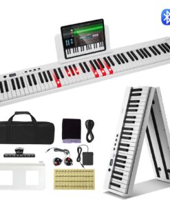 VEVOR 88-Key Ultra-Slim Foldable Keyboard Piano with Bluetooth MIDI