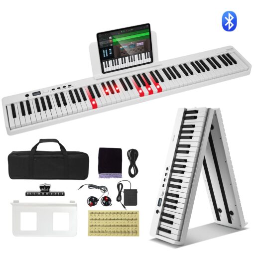 VEVOR 88 Key Ultra Slim Foldable Keyboard Piano with Bluetooth MIDI