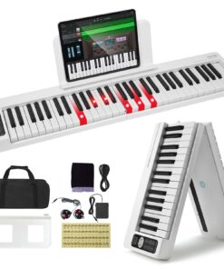 VEVOR 61-Key Ultra-Slim Foldable Keyboard Piano with Bluetooth and MIDI