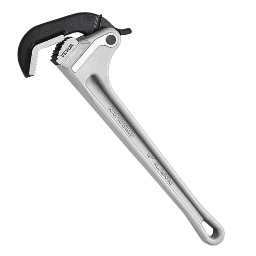 VEVOR 18 in 457 mm Aluminum Straight Pipe Wrench with Automatic Jaw Adjustment and 60CRV Jaws