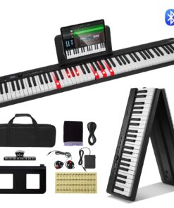 VEVOR 88-Key Portable Folding Keyboard Piano with Bluetooth MIDI