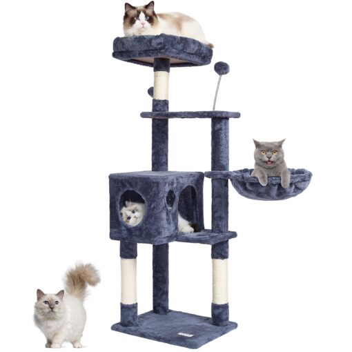 VEVOR Cat Tree 115 cm 452 Multi Level Cat Tower with Condo and Sisal Scratching Post