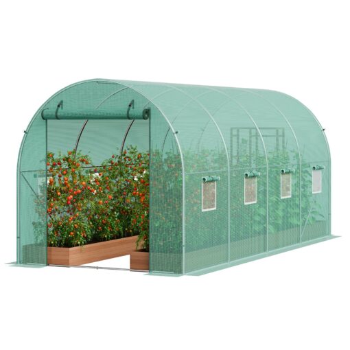 VEVOR Walk in Tunnel Greenhouse 445x194x192m 146x636x63ft with Galvanized Frame and PE Cover for Home and Commercial Use