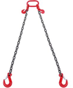 VEVOR 10mm x 1.8m Two-Leg G80 Lifting Chain Sling with Adjustable Grab Hooks