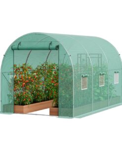 VEVOR Walk-In Tunnel Greenhouse 3.45x1.95x1.92m (11.32x6.4x6.3ft) Galvanized Frame with PE Cover and Ventilation