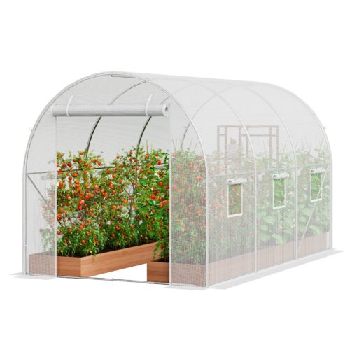 VEVOR Walk in Tunnel Greenhouse 292x196x190m 958x643x623ft Galvanized Frame with PE Cover and Ventilation Windows