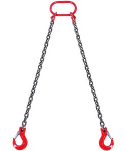 VEVOR 8mm x 1.5m Chain Sling 2 Legs G80 Lifting Chain with Grab Hooks 2993 kg Capacity