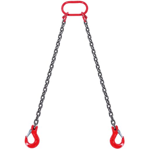 VEVOR 8mm x 15m Chain Sling 2 Legs G80 Lifting Chain with Grab Hooks 2993 kg Capacity