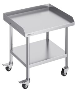 VEVOR 61x71x76 cm Stainless Steel Work Table with 4 Casters