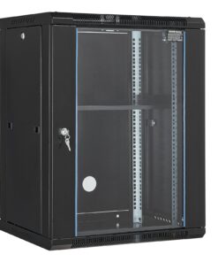 VEVOR 15U Wall Mount Network Server Rack Cabinet with 45 cm (18'') Depth and Lockable Glass Door