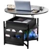 VEVOR Adjustable Lift Top Coffee Table with Storage