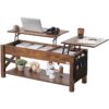 VEVOR Adjustable Height Lift Top Coffee Table with Storage