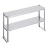 VEVOR Double Overshelf Stainless Steel Prep Table 2 Tier 305cm x 122cm 12x48 NSF Certified