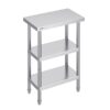 VEVOR 3 Tier Stainless Steel Commercial Kitchen Work Table 356 x 61 x 864 cm 14 x 24 x 34 in with Adjustable Shelves