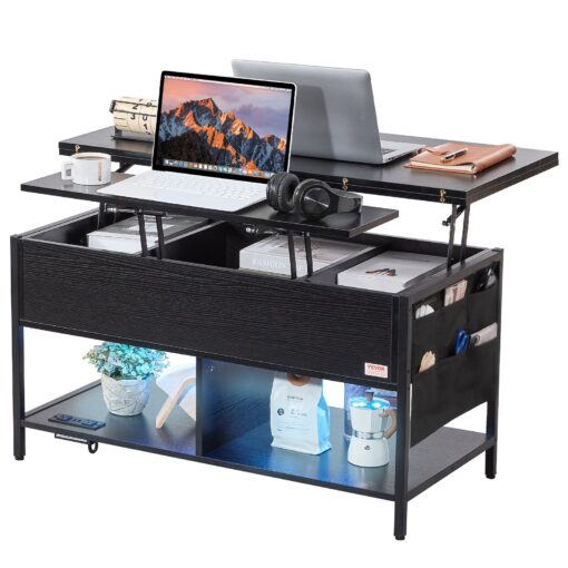 VEVOR Dual Directional Lift Top Coffee Table with Storage