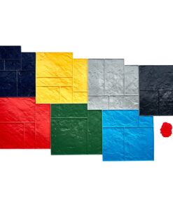 VEVOR 7-gab. Betona Spiedpogu Komplekti - 618 x 618 mm (24 x 24 collas) Poliuretāna Koka Tekstūras Veidnes Dekoratīvām Betona Virsmām