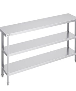 VEVOR Stainless Steel 3-Tier Food Prep Table for Commercial Kitchen
