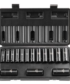 VEVOR 15-Piece 6-Point 3/8in Drive Impact Socket Set with Cr-Mo Steel